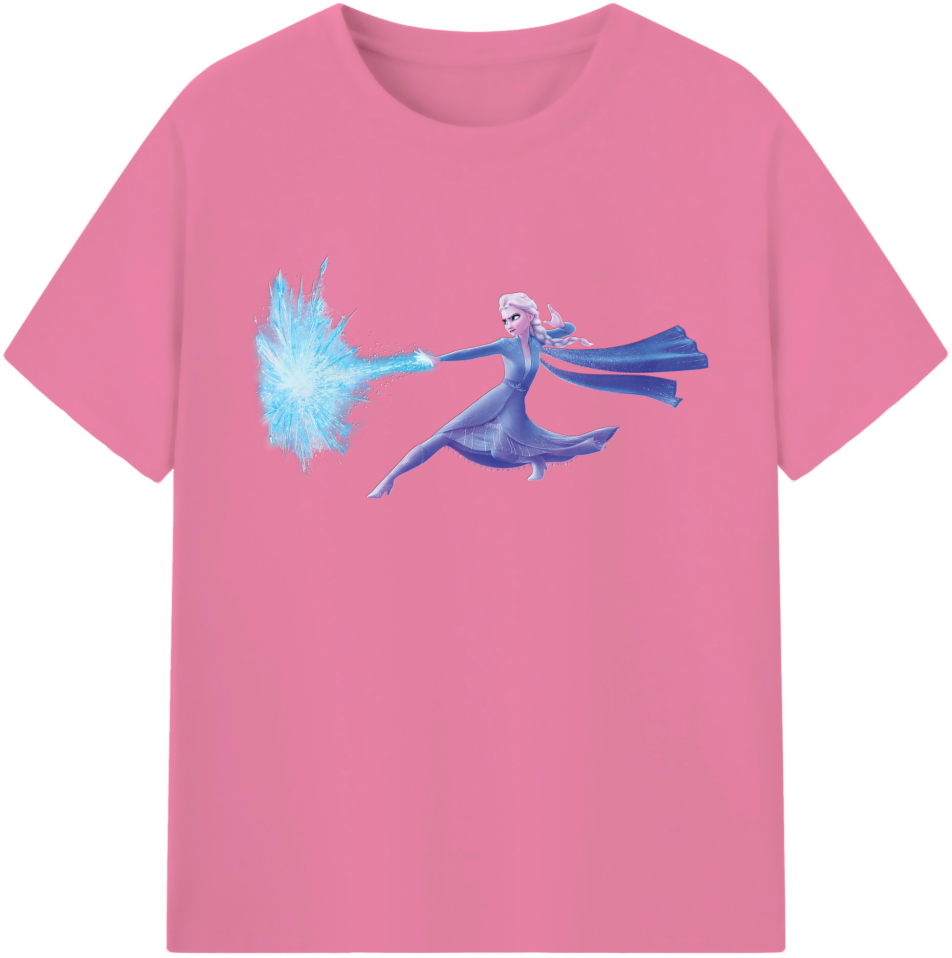 （画像用） アナと雪の女王 アンナ エルサ Frozen Anna Elsa 綿100％半袖Tシャツ（フロントプリント）